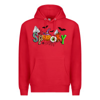 Red halloween spooky Premium Hoodie - Zillion Design Studio