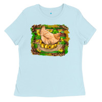 Baby Blue st patricks day farm chicken gold eggs leopard serape glitter Ladies Tee - Artiststas