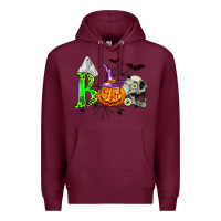 Burgundy boo halloween Premium Hoodie - Zillion Design Studio