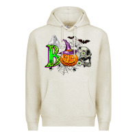 Oatmeal Heather boo halloween Premium Hoodie - Zillion Design Studio