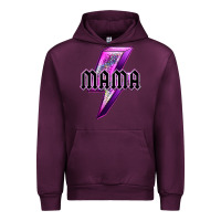 Mauve Wine mama neon leopard lightning bolt Urban Hoodie - texasbilliewilder