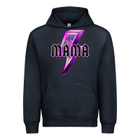 Navy mama neon leopard lightning bolt Urban Hoodie - texasbilliewilder
