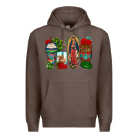 Coffee lady of guadalupe coffee cups Premium Hoodie - Zillion Design Studio