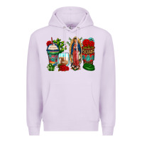 Lilac lady of guadalupe coffee cups Premium Hoodie - Zillion Design Studio
