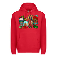 Red lady of guadalupe coffee cups Premium Hoodie - Zillion Design Studio