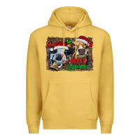 Antique Gold merry christmas heifers Premium Hoodie - RanaPortraitStore