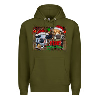 Army Green merry christmas heifers Premium Hoodie - RanaPortraitStore