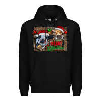 Black merry christmas heifers Premium Hoodie - RanaPortraitStore