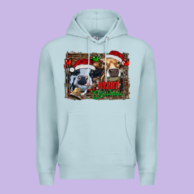 Merry Christmas Heifers Premium Hoodie Designed By Ranaportraitstore