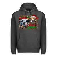 Charcoal Heather merry christmas heifers Premium Hoodie - RanaPortraitStore