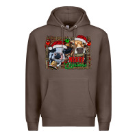 Coffee merry christmas heifers Premium Hoodie - RanaPortraitStore