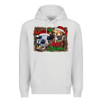 Dove Grey merry christmas heifers Premium Hoodie - RanaPortraitStore