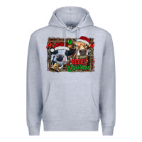 Heather Grey merry christmas heifers Premium Hoodie - RanaPortraitStore
