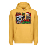 Mustard merry christmas heifers Premium Hoodie - RanaPortraitStore