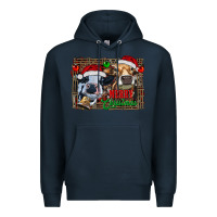 Navy merry christmas heifers Premium Hoodie - RanaPortraitStore