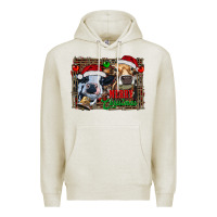 Oatmeal Heather merry christmas heifers Premium Hoodie - RanaPortraitStore