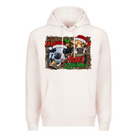 Pale Pink merry christmas heifers Premium Hoodie - RanaPortraitStore