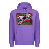 Purple merry christmas heifers Premium Hoodie - RanaPortraitStore