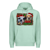Seafoam merry christmas heifers Premium Hoodie - RanaPortraitStore