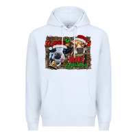 White merry christmas heifers Premium Hoodie - RanaPortraitStore