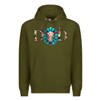 Army Green western dad with gemstone and skull Premium Hoodie - RanaPortraitStore