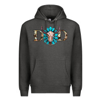 Charcoal Heather western dad with gemstone and skull Premium Hoodie - RanaPortraitStore