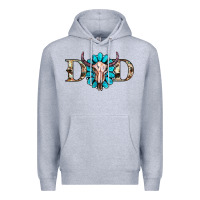 Heather Grey western dad with gemstone and skull Premium Hoodie - RanaPortraitStore