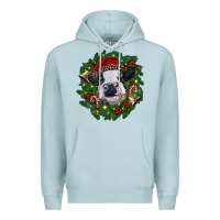 Heifer Cow With Christmas Wreath Premium Hoodie | Teevron
