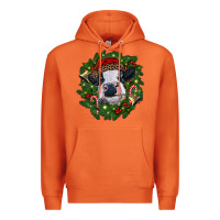 Carrot heifer cow with Christmas wreath Premium Hoodie - RanaPortraitStore