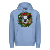 Colony Blue heifer cow with Christmas wreath Premium Hoodie - RanaPortraitStore
