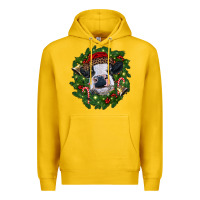 Lemon heifer cow with Christmas wreath Premium Hoodie - RanaPortraitStore