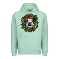 Seafoam heifer cow with Christmas wreath Premium Hoodie - RanaPortraitStore