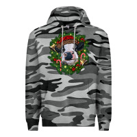 Slate Camo heifer cow with Christmas wreath Premium Hoodie - RanaPortraitStore