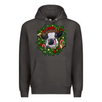 Smoke heifer cow with Christmas wreath Premium Hoodie - RanaPortraitStore