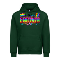 Forest Green i am enough Urban Hoodie - Zillion Design Studio