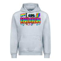 Heather Grey i am enough Urban Hoodie - Zillion Design Studio