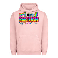 Pigment Salmon i am enough Urban Hoodie - Zillion Design Studio