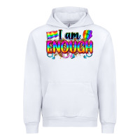 White i am enough Urban Hoodie - Zillion Design Studio