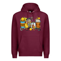 Burgundy lacrosse coffee cups Premium Hoodie - Zillion Design Studio