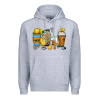 Heather Grey lacrosse coffee cups Premium Hoodie - Zillion Design Studio
