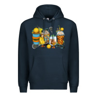 Navy lacrosse coffee cups Premium Hoodie - Zillion Design Studio