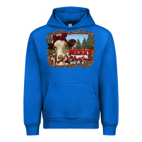 Cobalt merry christmas heifer cow with farm Urban Hoodie - RanaPortraitStore