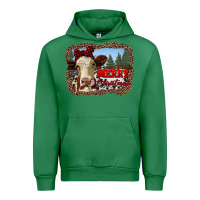 Emerald merry christmas heifer cow with farm Urban Hoodie - RanaPortraitStore