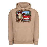 Pigment Burro merry christmas heifer cow with farm Urban Hoodie - RanaPortraitStore