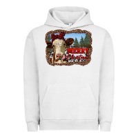 Pigment Lunar Rock merry christmas heifer cow with farm Urban Hoodie - RanaPortraitStore