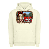 Pigment Pistachio merry christmas heifer cow with farm Urban Hoodie - RanaPortraitStore