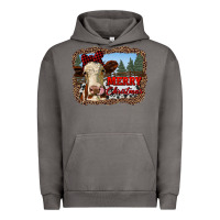 Pigment Tornado merry christmas heifer cow with farm Urban Hoodie - RanaPortraitStore