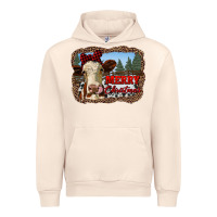 Sandshell merry christmas heifer cow with farm Urban Hoodie - RanaPortraitStore
