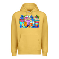 Antique Gold stitch summer coffee cups Premium Hoodie - Zillion Design Studio
