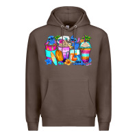 Coffee stitch summer coffee cups Premium Hoodie - Zillion Design Studio